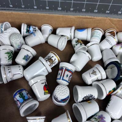 Large Lot of Ceramic / China Thimbles