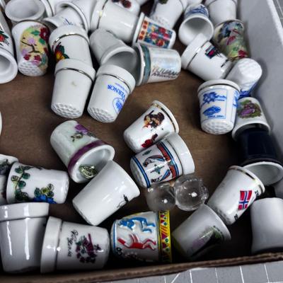 Large Lot of Ceramic / China Thimbles