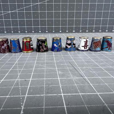 Fabulous Enamel Asian Thimble Collection