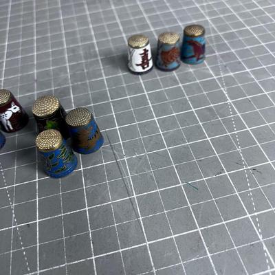 Fabulous Enamel Asian Thimble Collection
