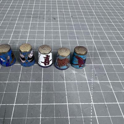 Fabulous Enamel Asian Thimble Collection