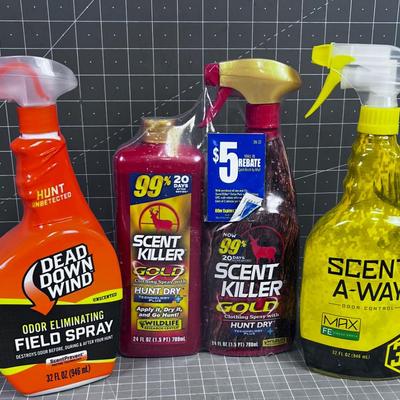 Scent Blocking Sprays (4) NEW Bottles 