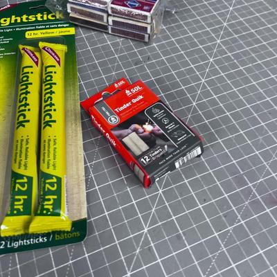 Matches, Tinder, Fire Starter And Glo Stick