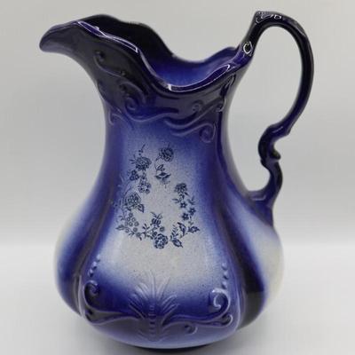 Ironstone Cobalt Blue Pitcher and Basin