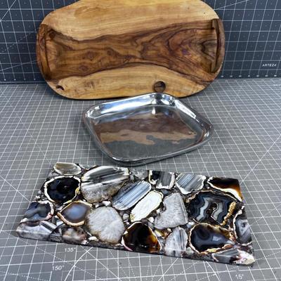 Its All About PRESENTATION: Charcuterie Board, Agate Slab and Aluminum Tray