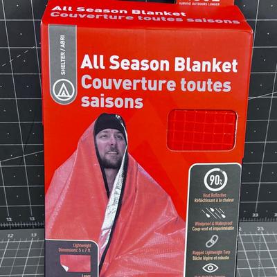 NEW All Season Blanket, Orange & Silver