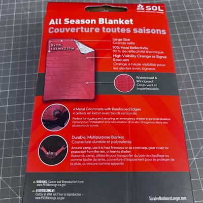 NEW All Season Blanket, Orange & Silver