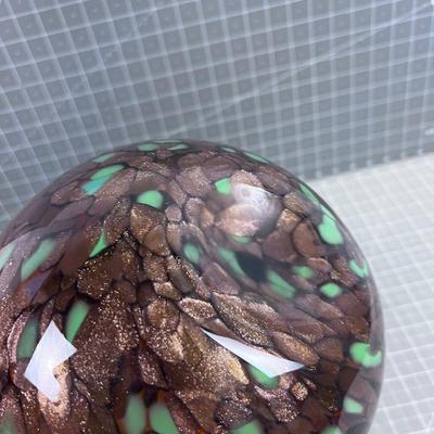 Hand Blown Cased Glass Copper Metallic Hue