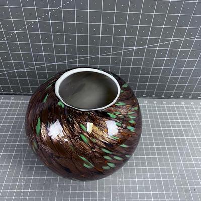 Hand Blown Cased Glass Copper Metallic Hue