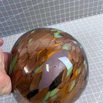 Hand Blown Cased Glass Copper Metallic Hue