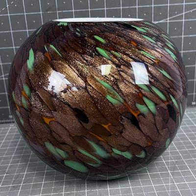 Hand Blown Cased Glass Copper Metallic Hue