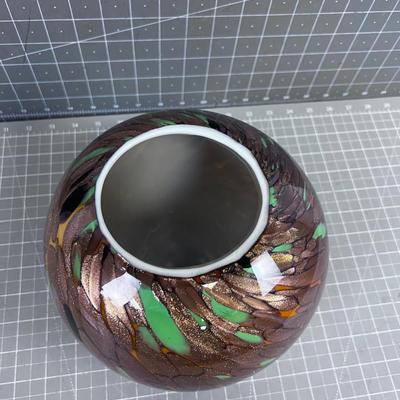 Hand Blown Cased Glass Copper Metallic Hue