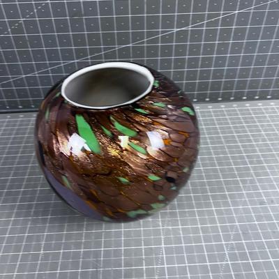 Hand Blown Cased Glass Copper Metallic Hue