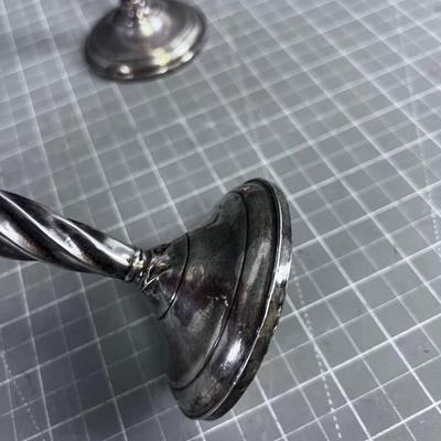 Sterling Silver Weighted Candle Sticks. 