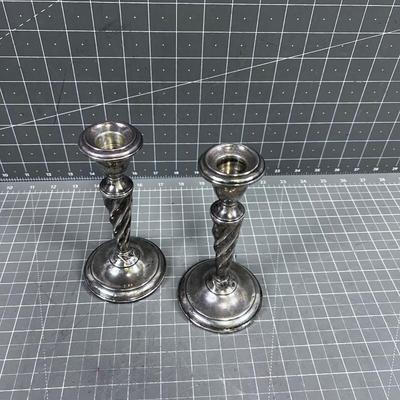 Sterling Silver Weighted Candle Sticks. 