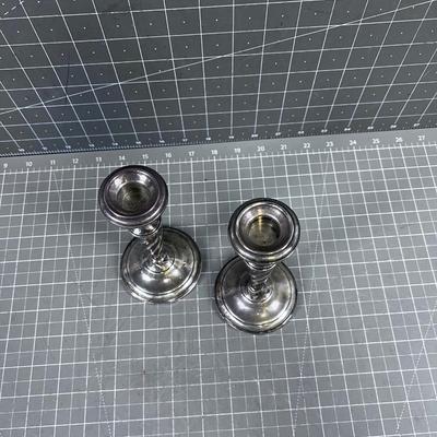 Sterling Silver Weighted Candle Sticks. 