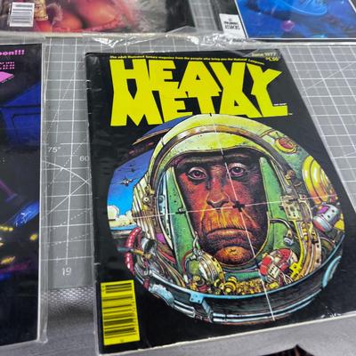 (8) Issues of HEAVY METAL Magazines 80's to early 90's WOW!