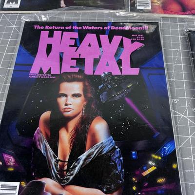 (8) Issues of HEAVY METAL Magazines 80's to early 90's WOW!