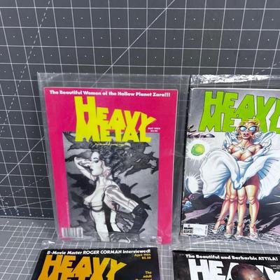 (8) Issues of HEAVY METAL Magazines 80's to early 90's WOW!