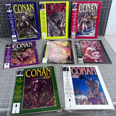 First 8 Issues of CONAN SAGA Sleeved 