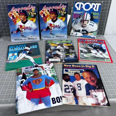 (8) Vintage Programs and Sport Magazines from the 1990's 