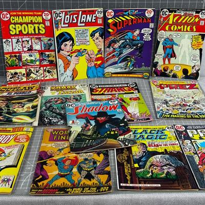 Pile of Vintage DC Comics (13) from the 60's & 70's Superman etc.