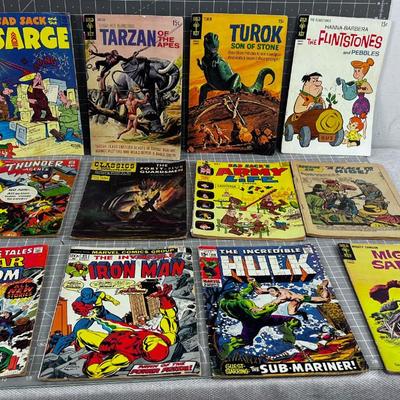 Pile of Vintage Comics, Flintstone & Thunder Agents, Hulk Etc. 