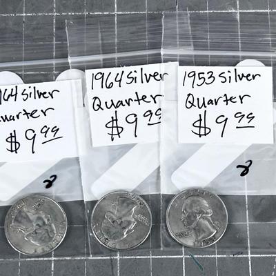 (3) Silver Washington Quarters 
