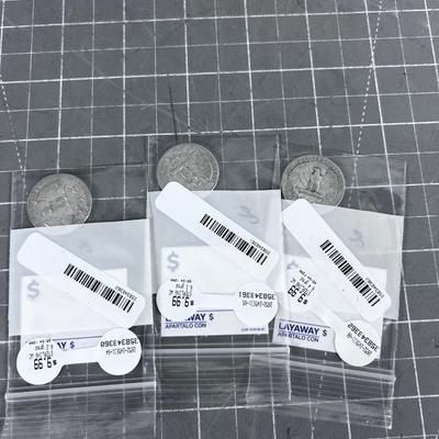 (3) Silver Washington Quarters 