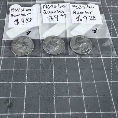 (3) Silver Washington Quarters 