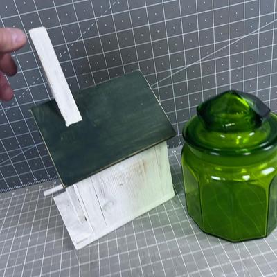 Bird House and Green Jar