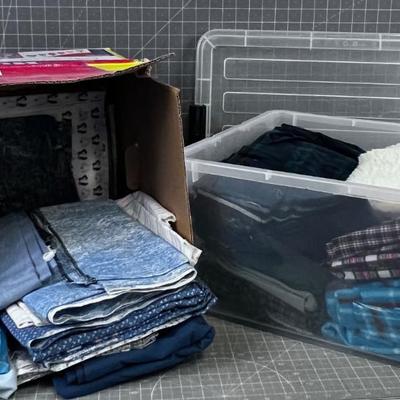 Tub and Box of FABRIC NEW 
