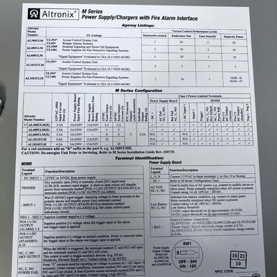 ALTRONIX M Series Power Supply Box with Circuit Boards