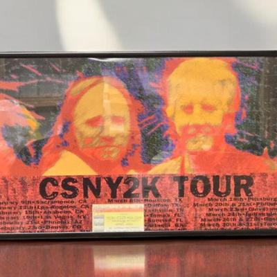Framed Crosby Stills Nash & Young Tour Poster