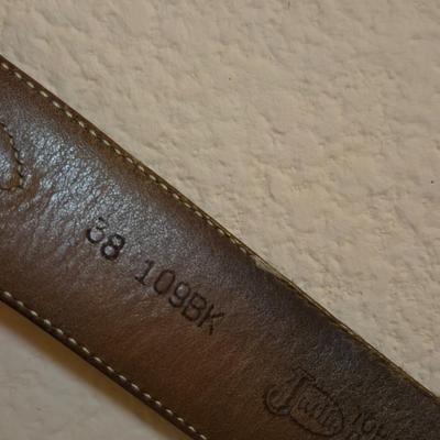 Justin Black Leather Men's Belt