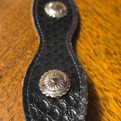 Ladie's Black Leather & Silver Concho Belt
