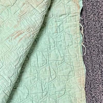 Vintage Handmade Quilt Grandmother's Flowering Garden, Multi-colored flower design 38" x 54"