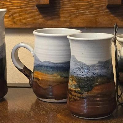 Signed Pottery Set
