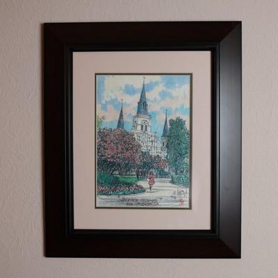 Signed Print by Stan Routh "Jackson Square"