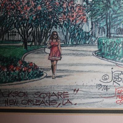 Signed Print by Stan Routh "Jackson Square"