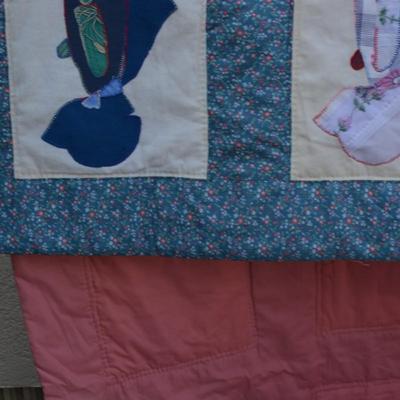 Hand Stitched Vintage Sunbonnet Sue Quilt Wall Hanging/Throw