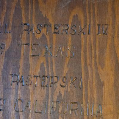 Vintage Wood Baby Cradle with the Children's Names Etched on the Bottom