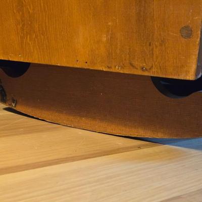 Vintage Wood Baby Cradle with the Children's Names Etched on the Bottom