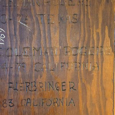 Vintage Wood Baby Cradle with the Children's Names Etched on the Bottom