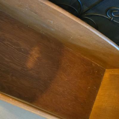 Vintage Wood Baby Cradle with the Children's Names Etched on the Bottom