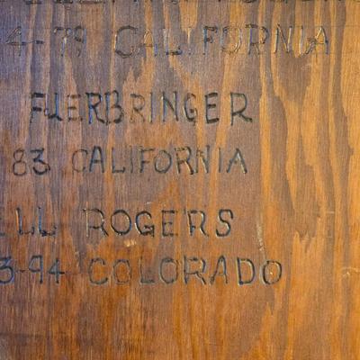 Vintage Wood Baby Cradle with the Children's Names Etched on the Bottom