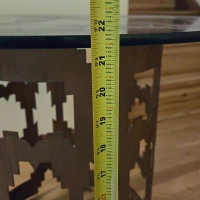 Vintage Metal and Glass Side or Coffee Table