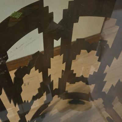 Vintage Metal and Glass Side or Coffee Table