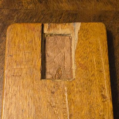Antique Wood Inlay Cribbage Board