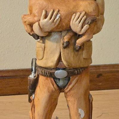 Sundance Originals Cowboy Holding a Calf Calk Ware Statue